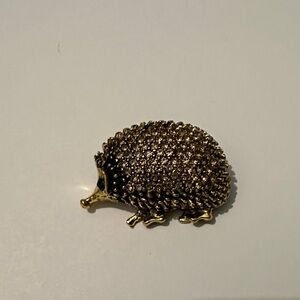 Gold and Brown Rhinestone Hedgehog